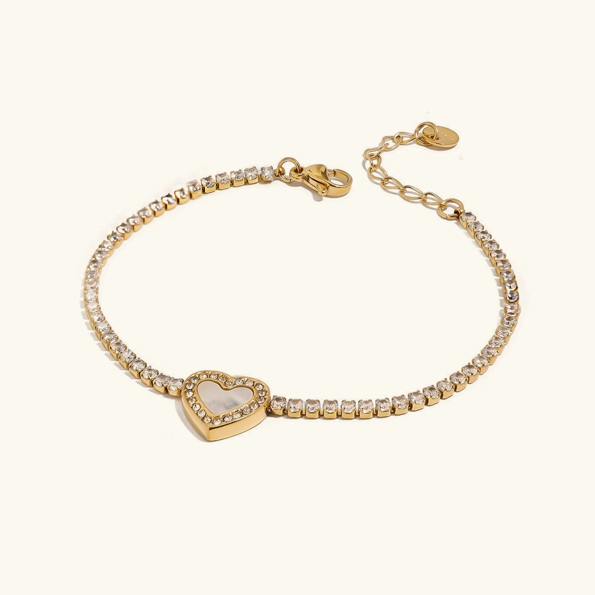 [AuraEcho]Cameron Diamond Heart Tennis Bracelet