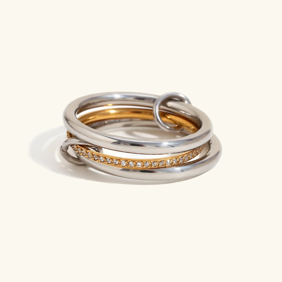 [AuraEcho]Belinda Diamond Ring Stack