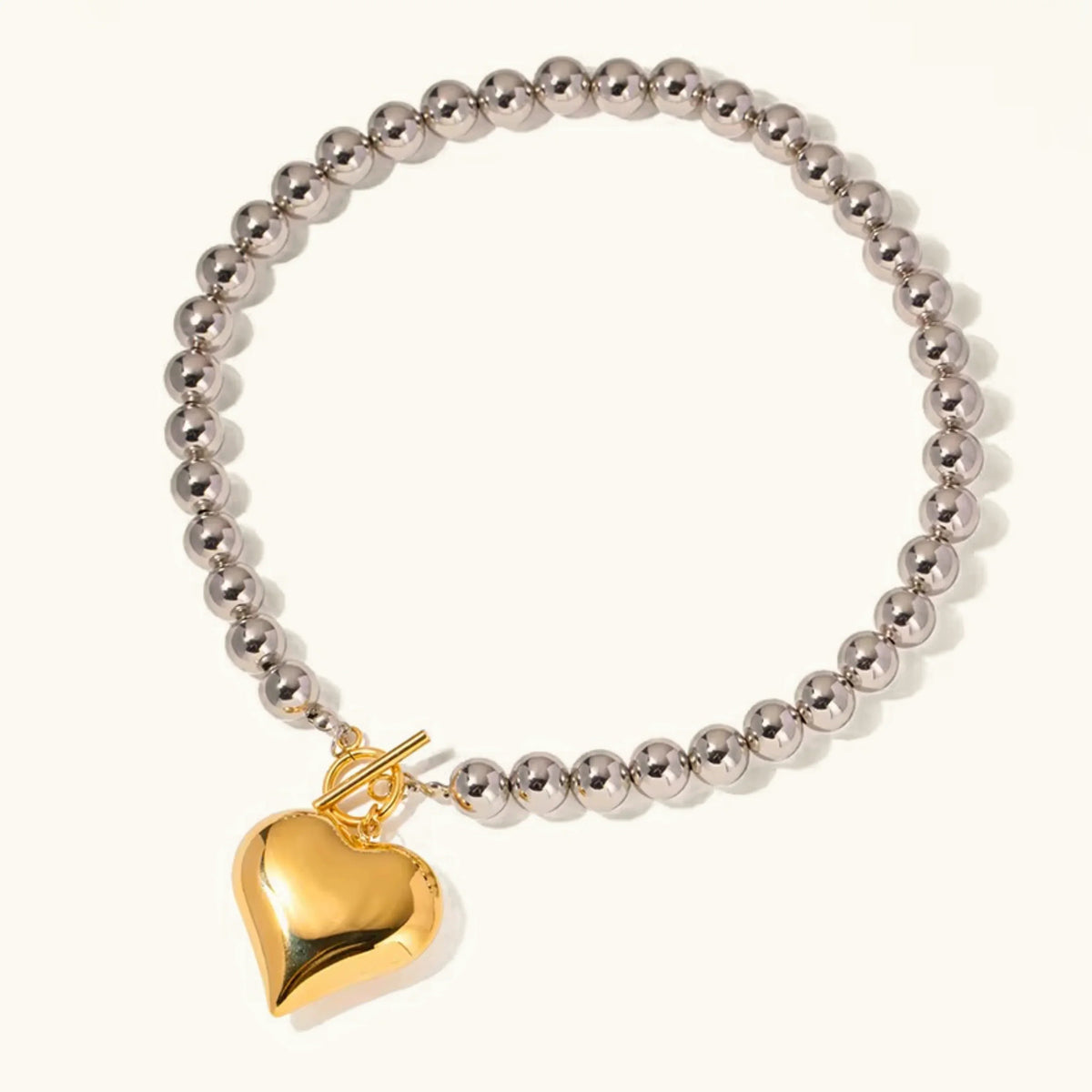 [AuraEcho]Alicia Chunky Bead Heart Pendant