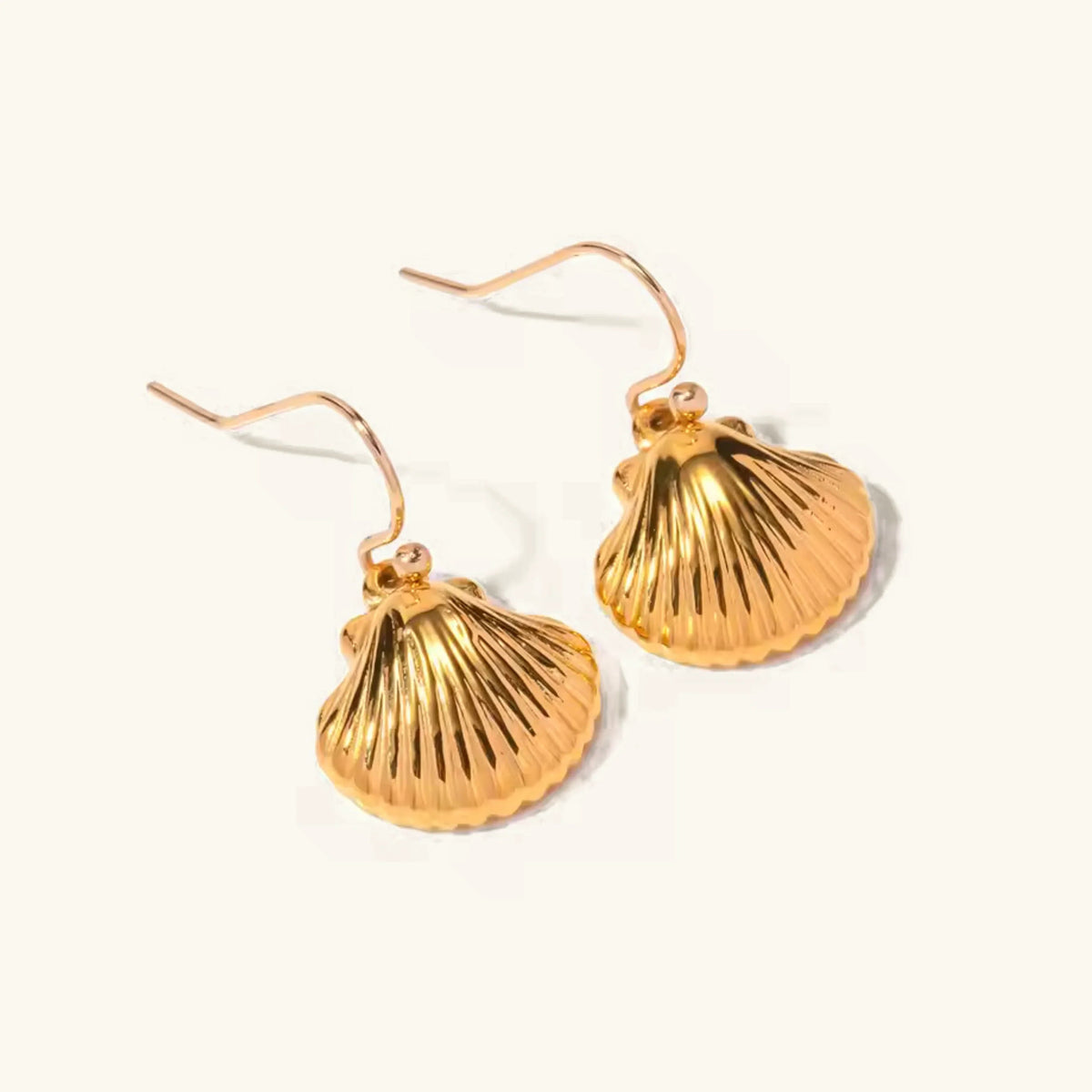 [AuraEcho]Breeze Gold Seashell Earrings