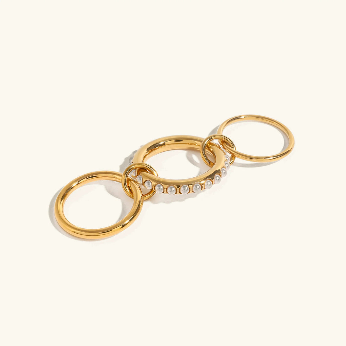[AuraEcho]Mikayla Stacked Freshwater Pearl Ring