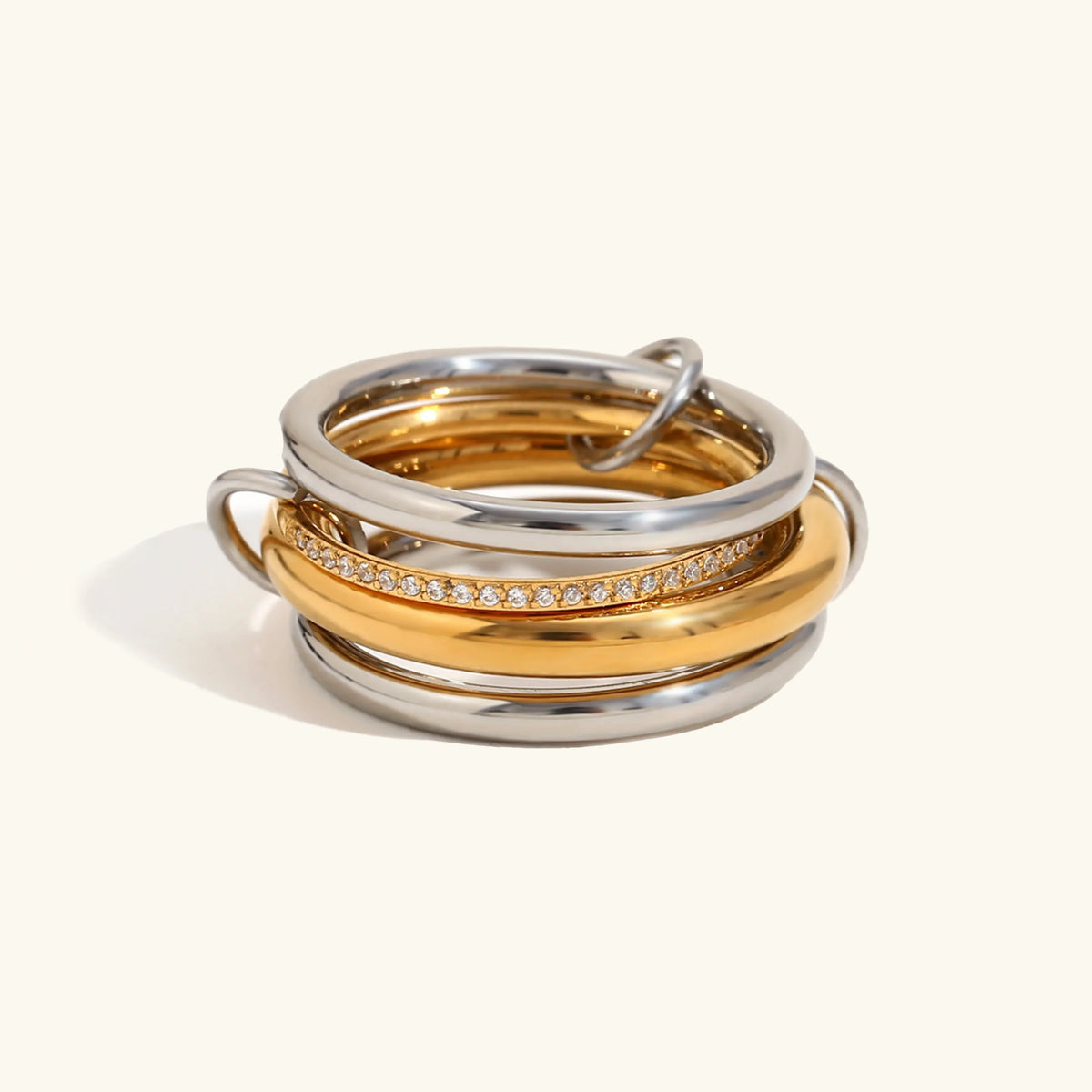 [AuraEcho]Stella Diamond Ring Stack