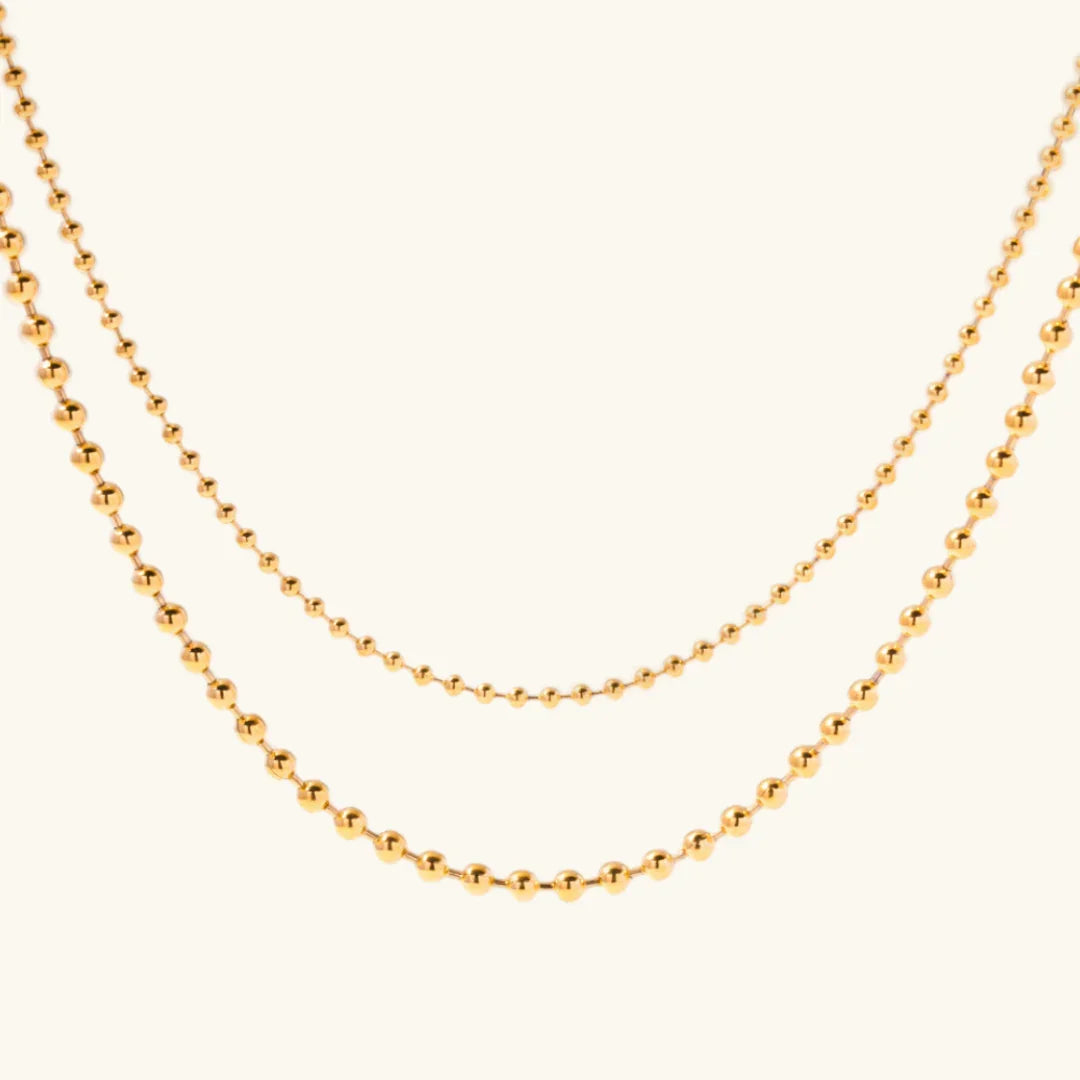 [AuraEcho]Layered Ball Chain Necklace