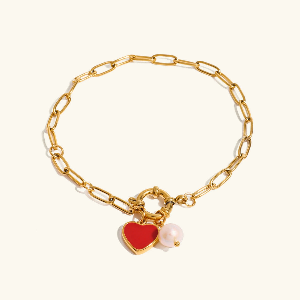 [AuraEcho]Nerissa Heart Chain Pearl Bracelet