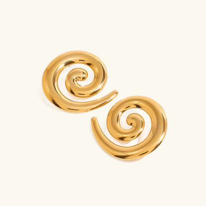 [AuraEcho]Zarya Spiral Gold Earrings