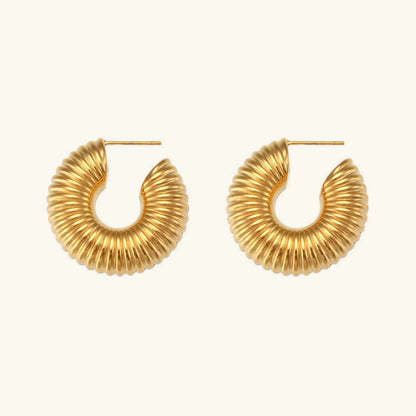 [AuraEcho]Aubrey Textured Gold Hoops