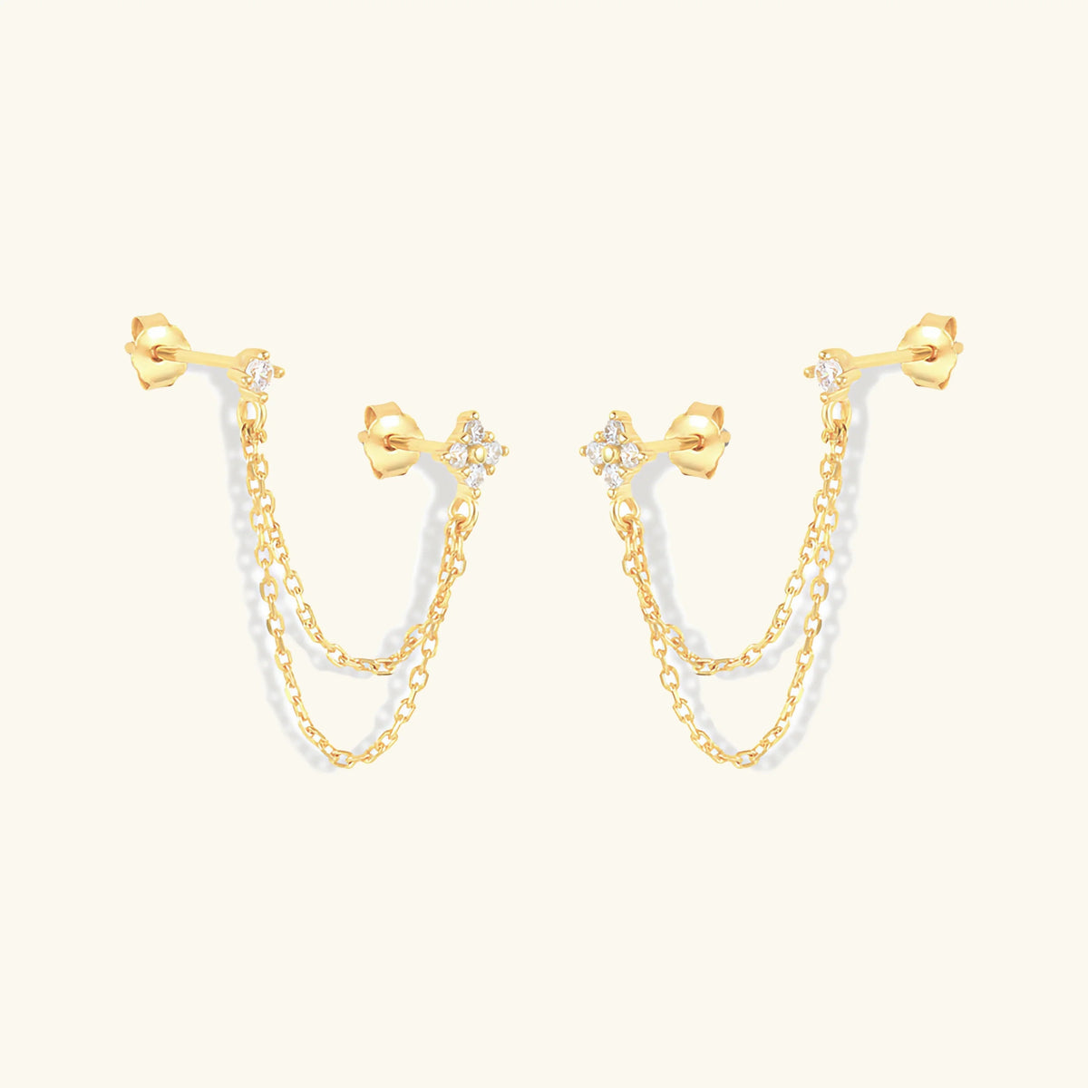 [AuraEcho]Kendall Diamond Chain Stud