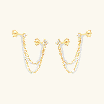 [AuraEcho]Kendall Diamond Chain Stud