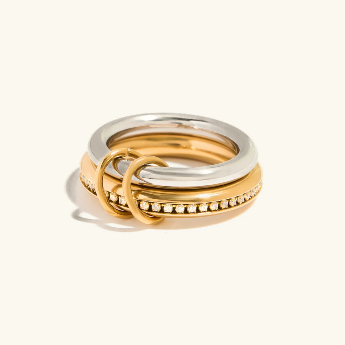 [AuraEcho]Claire Two Tone Ring Stack