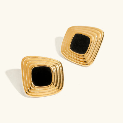 [AuraEcho]Sylvie Geometric Gold Earrings