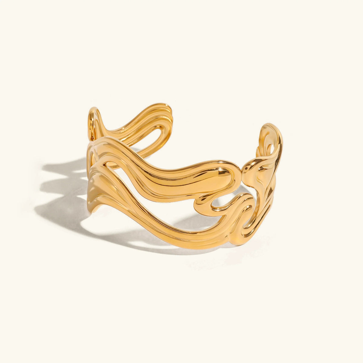 [AuraEcho]Anissa Wavy Gold Bracelet