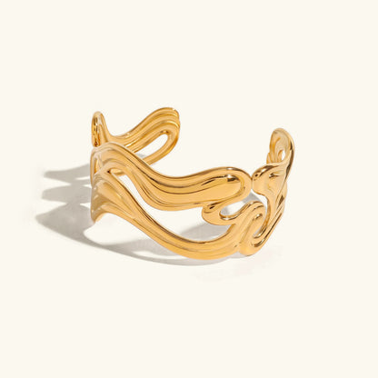 [AuraEcho]Anissa Wavy Gold Bracelet