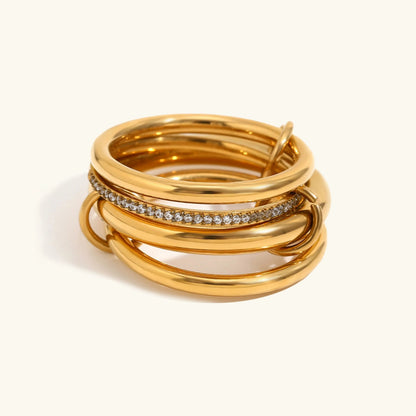 [AuraEcho]Christabel Diamond Ring Stack