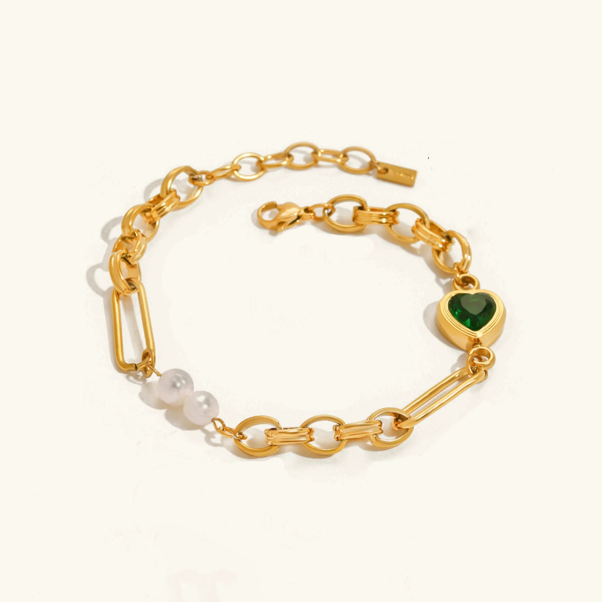 [AuraEcho]Maddison Pearl Chain Gold Bracelet