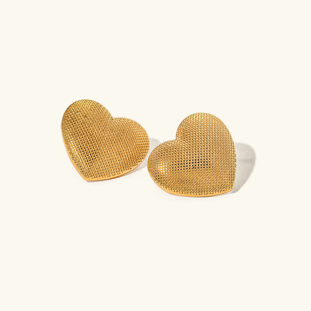 [AuraEcho]Cecelia Textured Heart Earrings