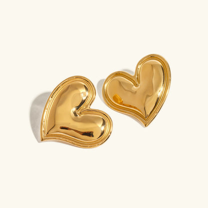 [AuraEcho]Liora Gold Heart Earrings
