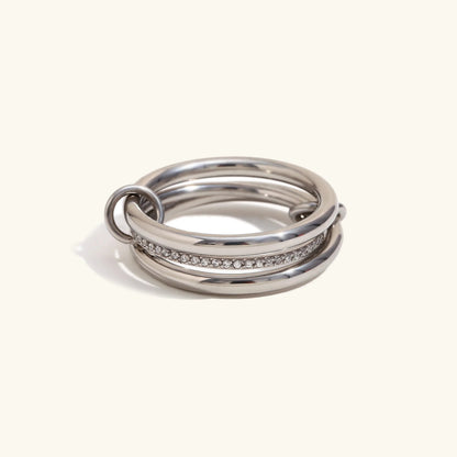 [AuraEcho]Evadne Diamond Ring Stack