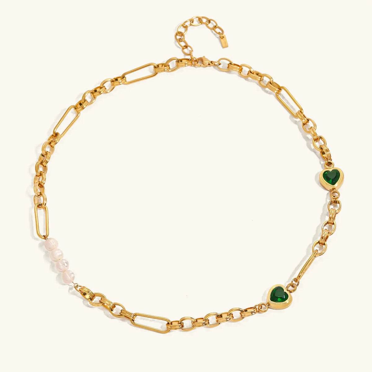 [AuraEcho]Maddison Pearl Chain Gold Necklace