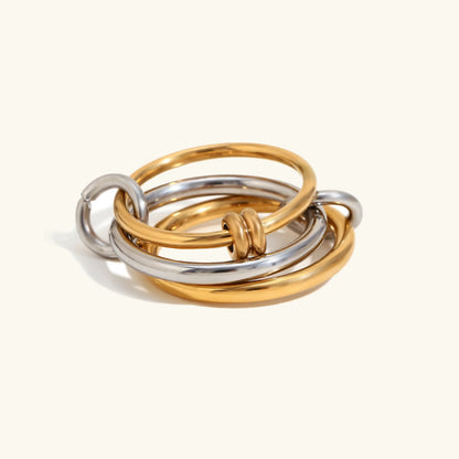 [AuraEcho]Jessica Two-Tone Ring Stack