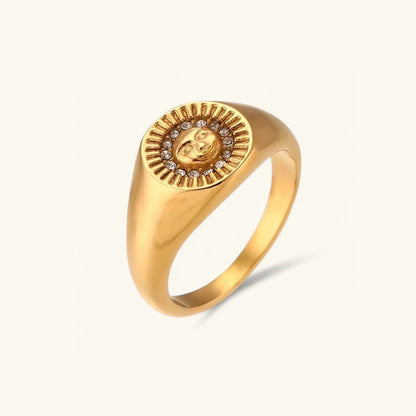 [AuraEcho]Solari Sunface Gold Ring