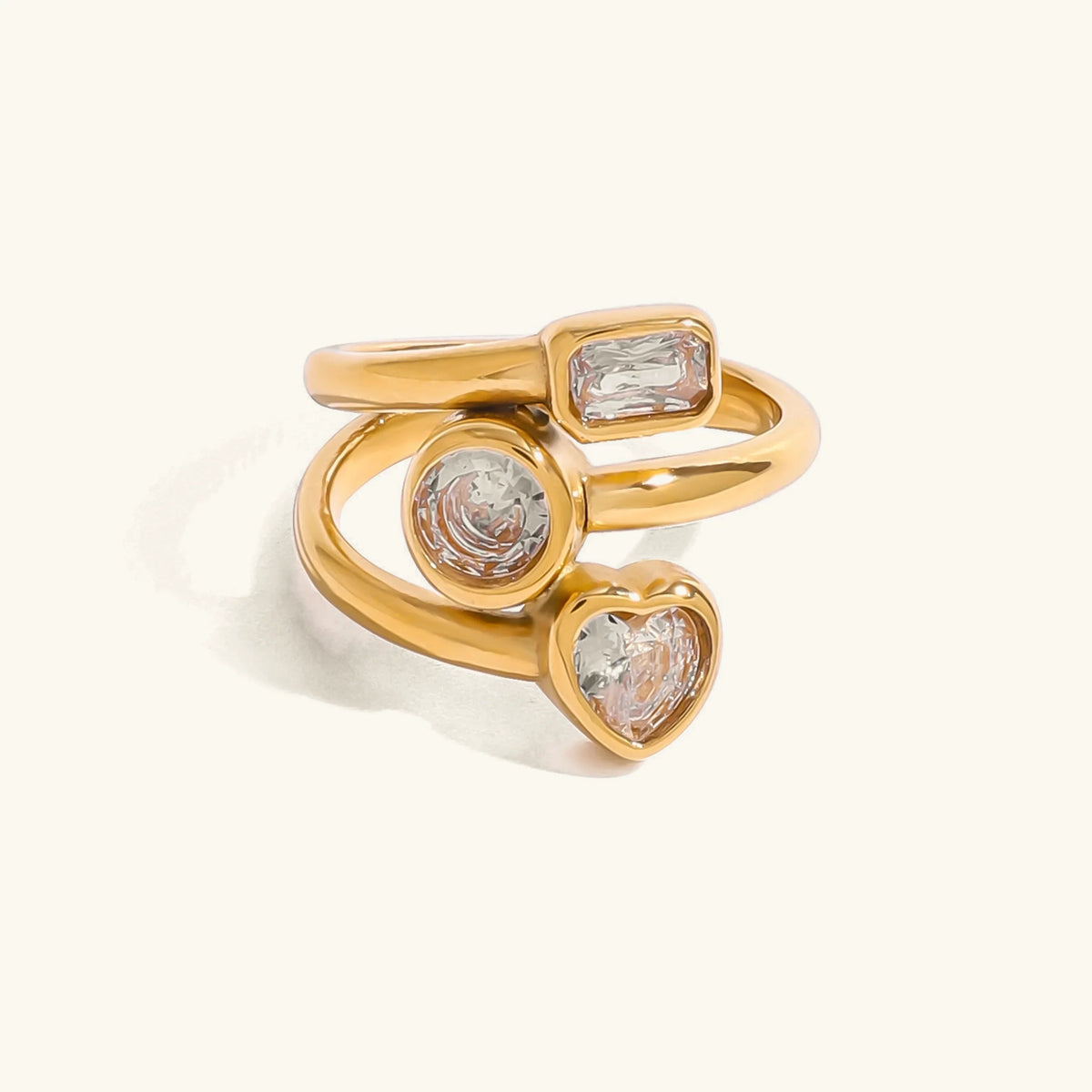 [AuraEcho]Amelina Layered Diamond Ring