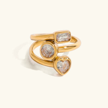 [AuraEcho]Amelina Layered Diamond Ring