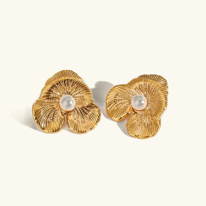 [AuraEcho]Klara Floral Pearl Earrings