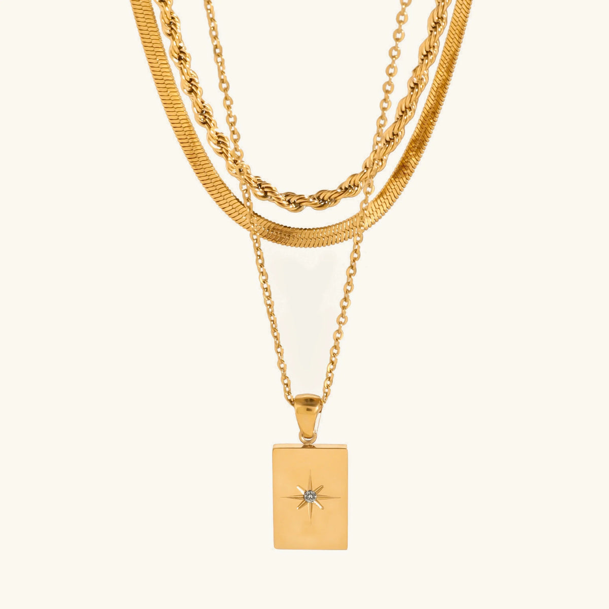 [AuraEcho]Raphaela Layered Gold Necklace