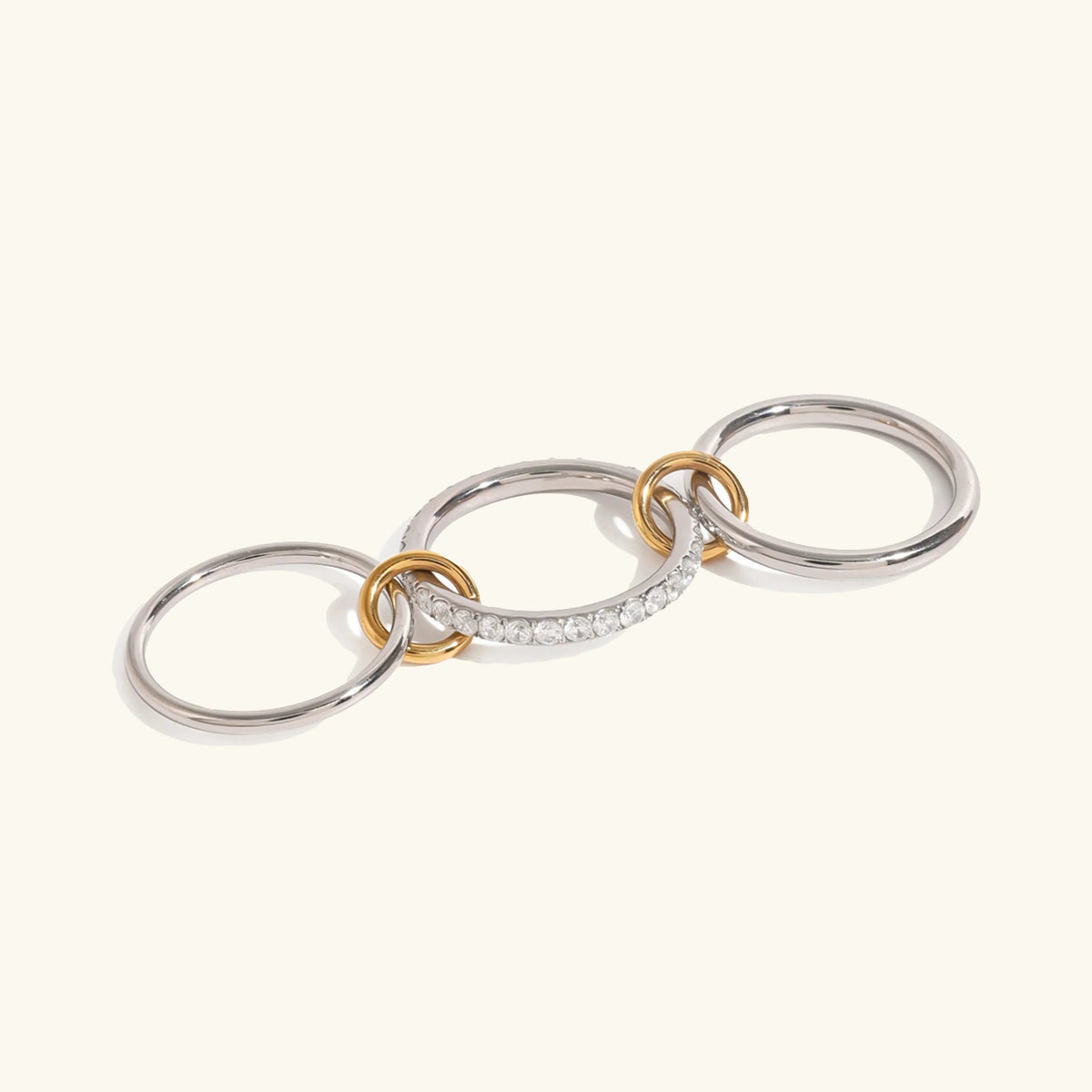 [AuraEcho]Desiree Stacked Diamond Ring