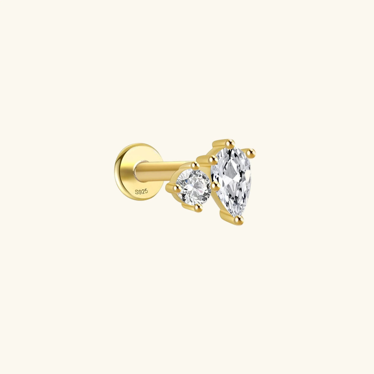 [AuraEcho]Kate Flat Back Diamond Stud