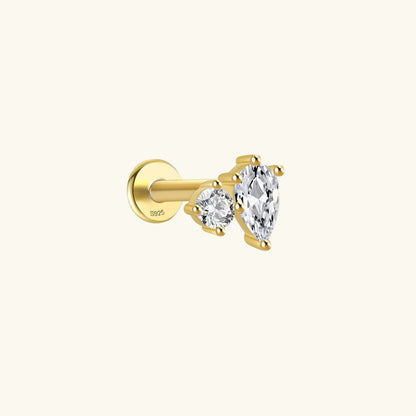 [AuraEcho]Kate Flat Back Diamond Stud