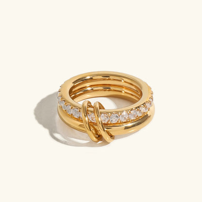 [AuraEcho]Alison Stacked Diamond Ring