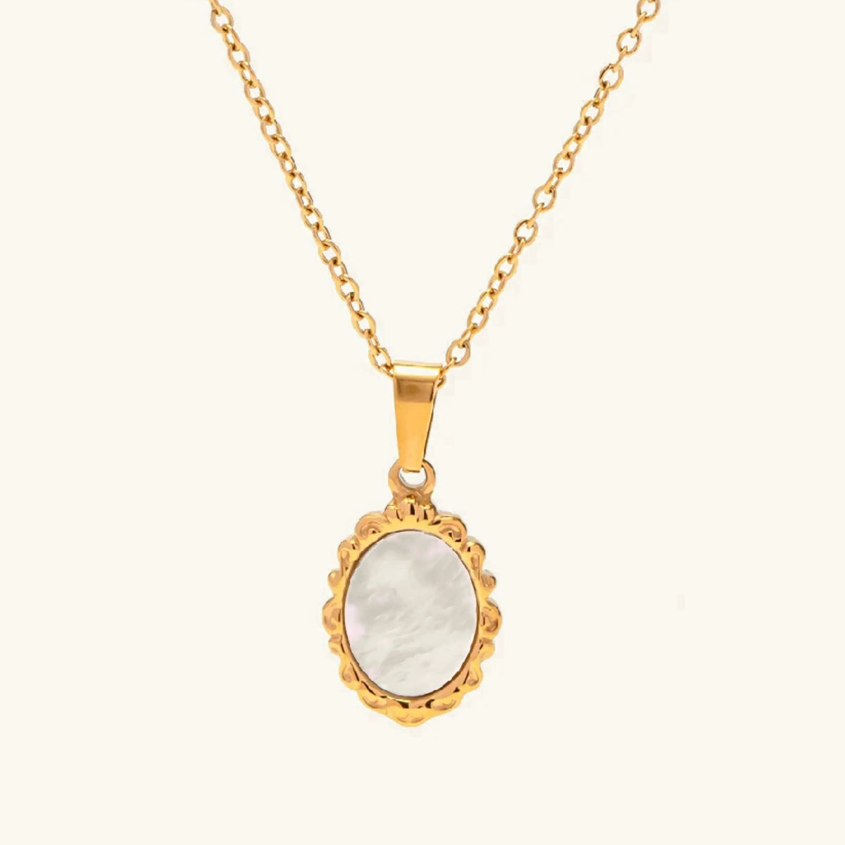 [AuraEcho]Roselle Vintage Mother Of Pearl Pendant