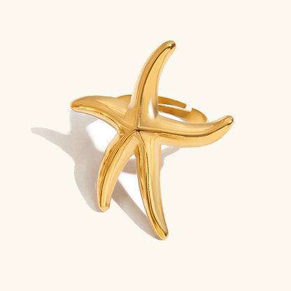 [AuraEcho]Oceanic Gold Starfish Ring