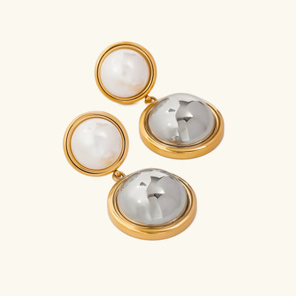[AuraEcho]Avery Pearl Dome Earrings