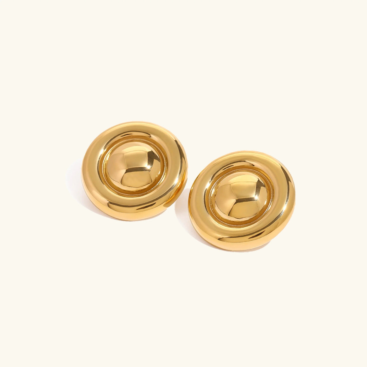 [AuraEcho]Summers Gold Button Earrings