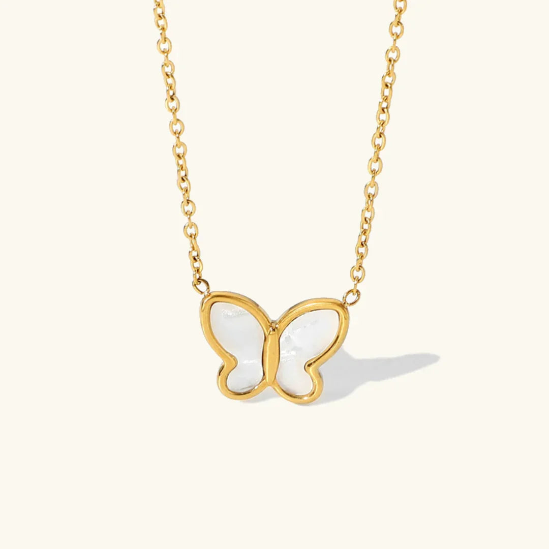 [AuraEcho]Flutterby Mother of Pearl Necklace