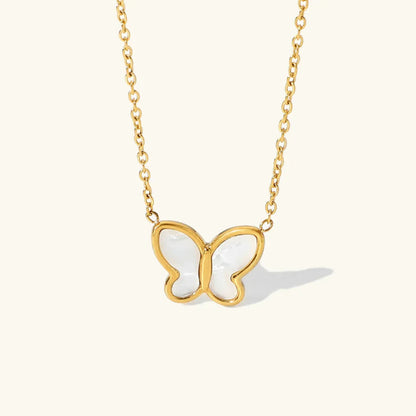 [AuraEcho]Flutterby Mother of Pearl Necklace