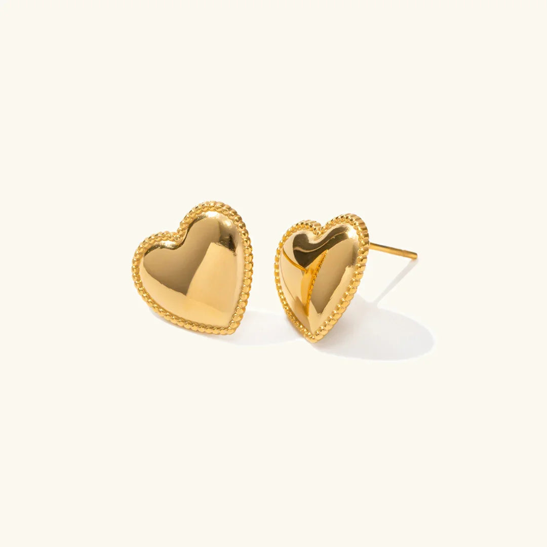[AuraEcho]Ruth Heart Gold Earrings