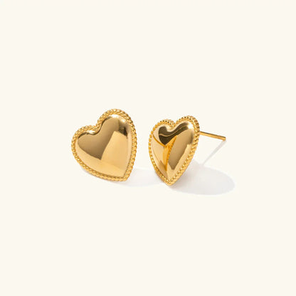 [AuraEcho]Ruth Heart Gold Earrings