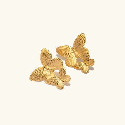[AuraEcho]Butterfly Gold Earrings