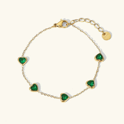 [AuraEcho]Francia Green Heart Bracelet
