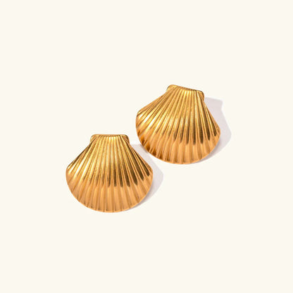 [AuraEcho]Nicole Seashell Gold Earrings