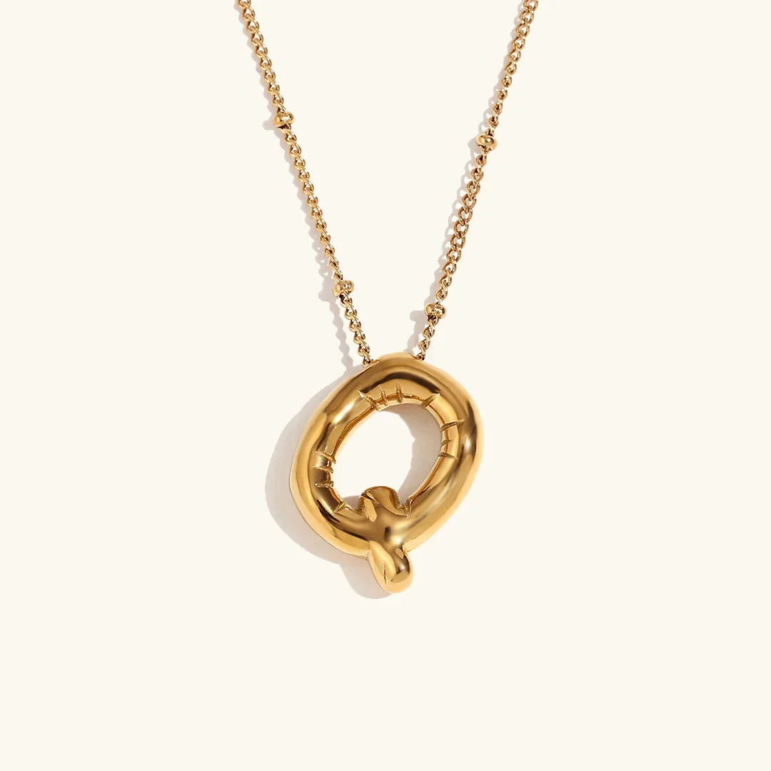 [AuraEcho]Balloon Gold Initial Necklace
