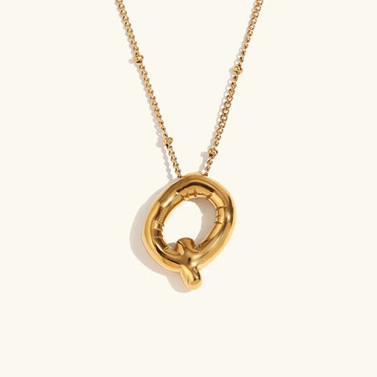 [AuraEcho]Balloon Gold Initial Necklace