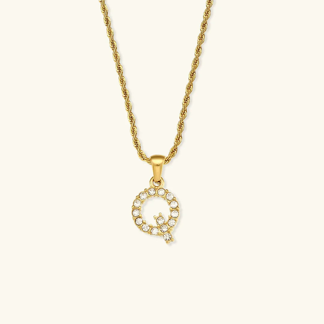 [AuraEcho]Maeve Letter Initial Diamond Necklace