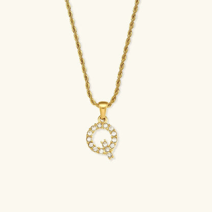 [AuraEcho]Maeve Letter Initial Diamond Necklace