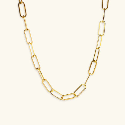 [AuraEcho]Ria Gold Paperclip Chain Necklace