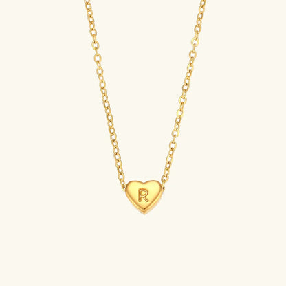 [AuraEcho]Heart Initial Gold Necklace