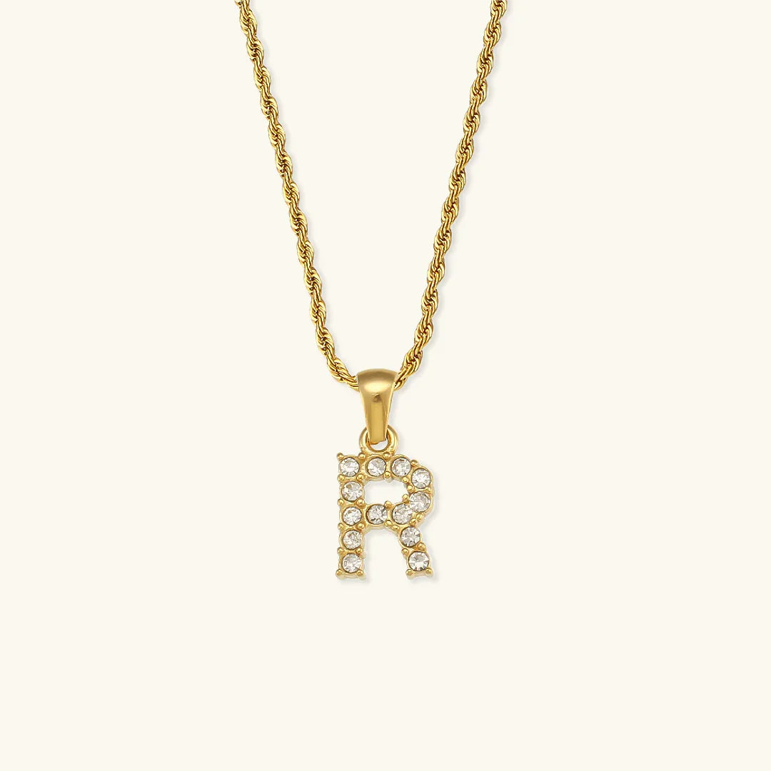 [AuraEcho]Maeve Letter Initial Diamond Necklace
